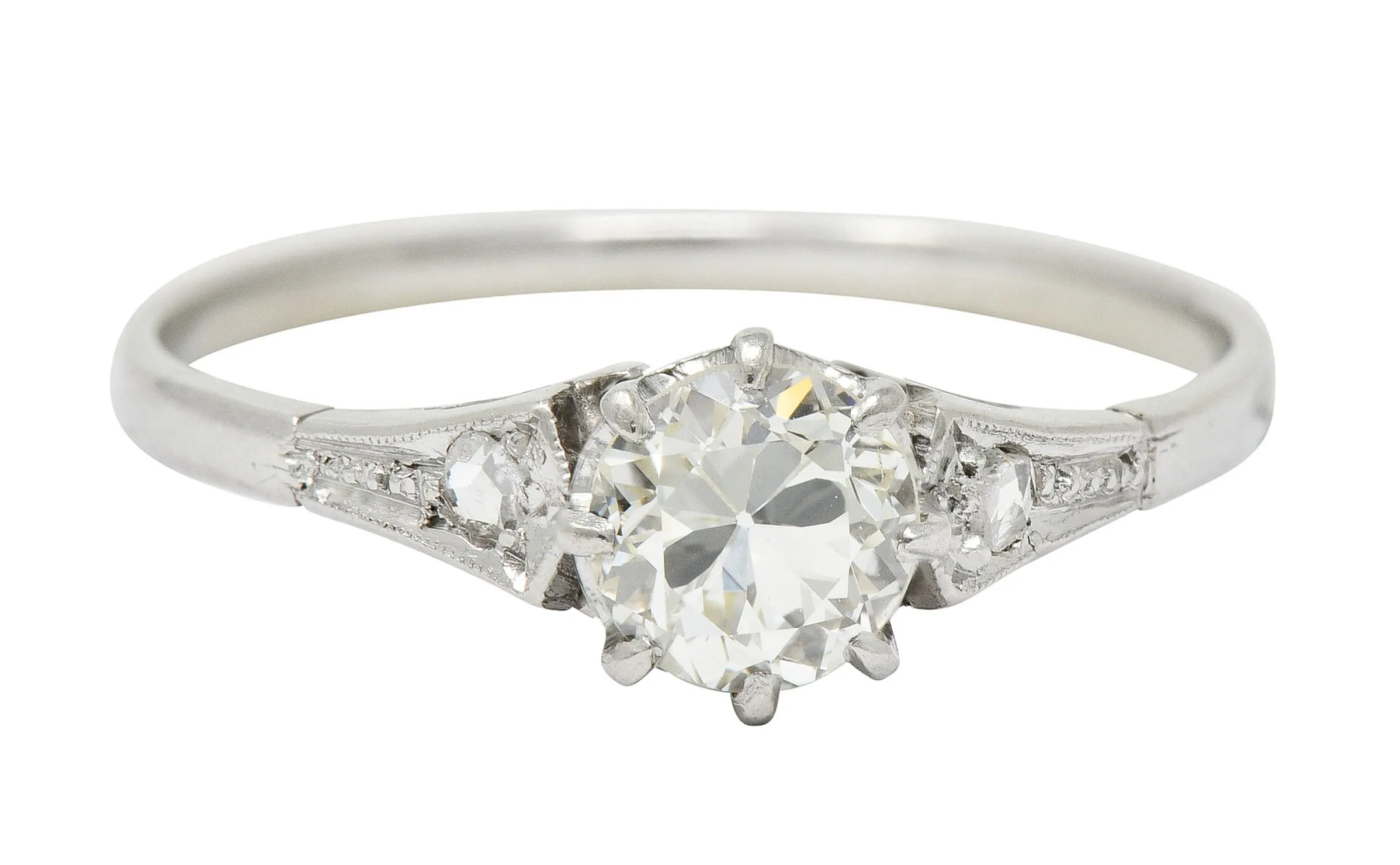 1920's Art Deco platinum engagement ring with 0.66 CTW diamonds