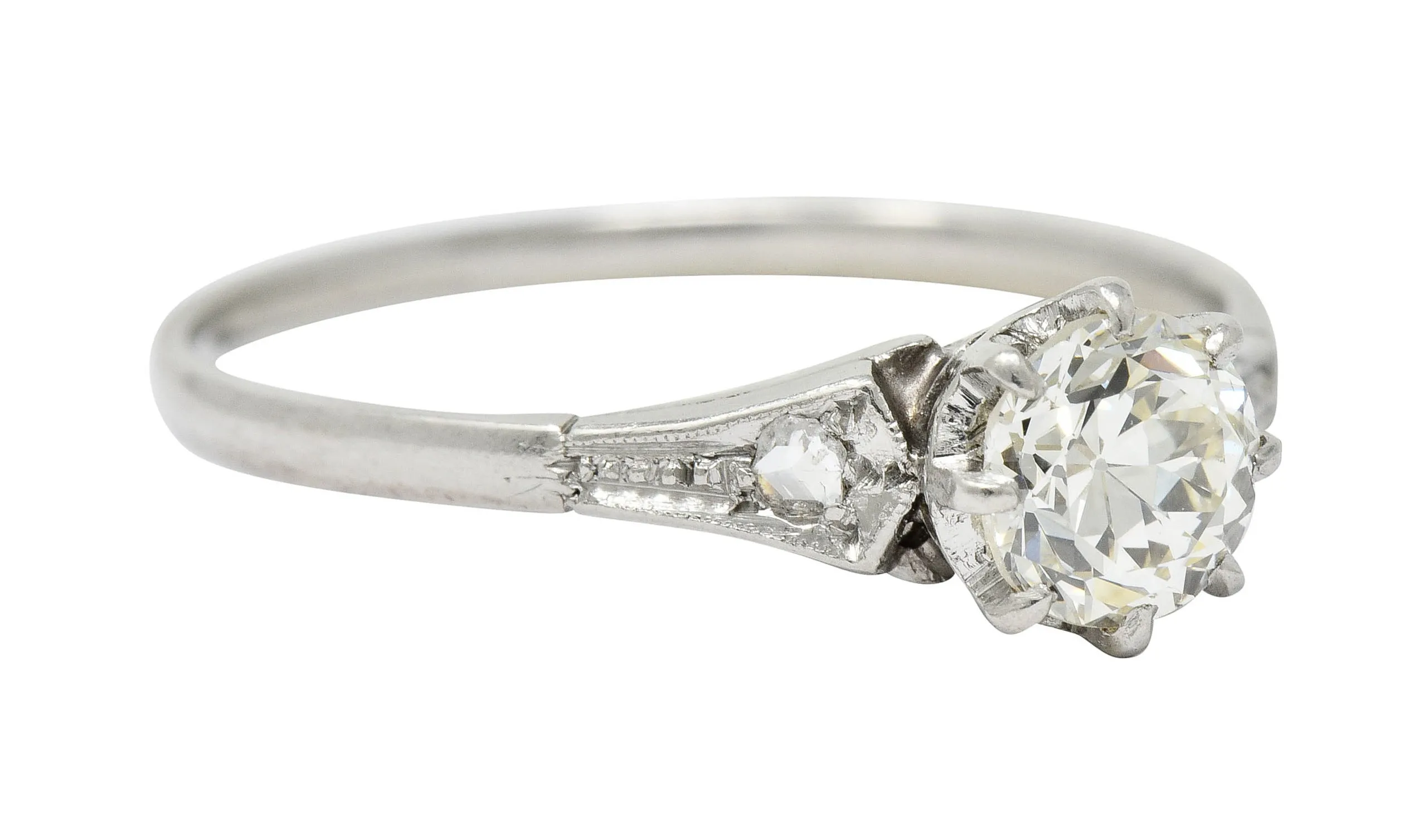 1920's Art Deco platinum engagement ring with 0.66 CTW diamonds