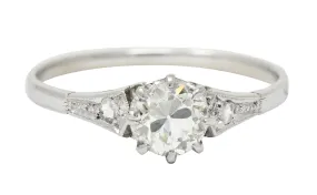 1920's Art Deco platinum engagement ring with 0.66 CTW diamonds