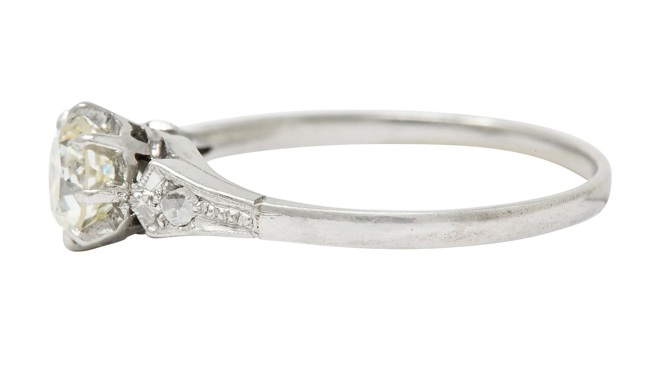 1920's Art Deco platinum engagement ring with 0.66 CTW diamonds