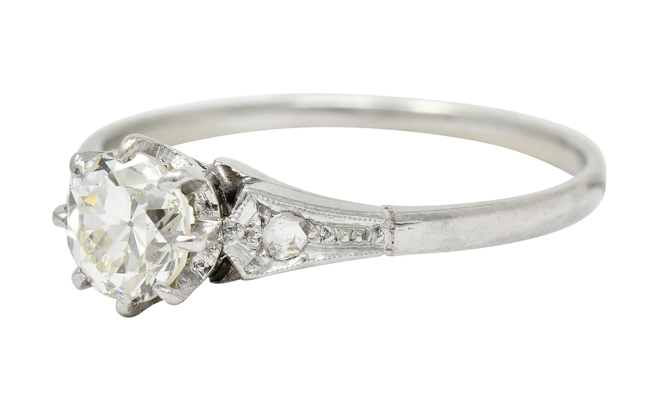 1920's Art Deco platinum engagement ring with 0.66 CTW diamonds