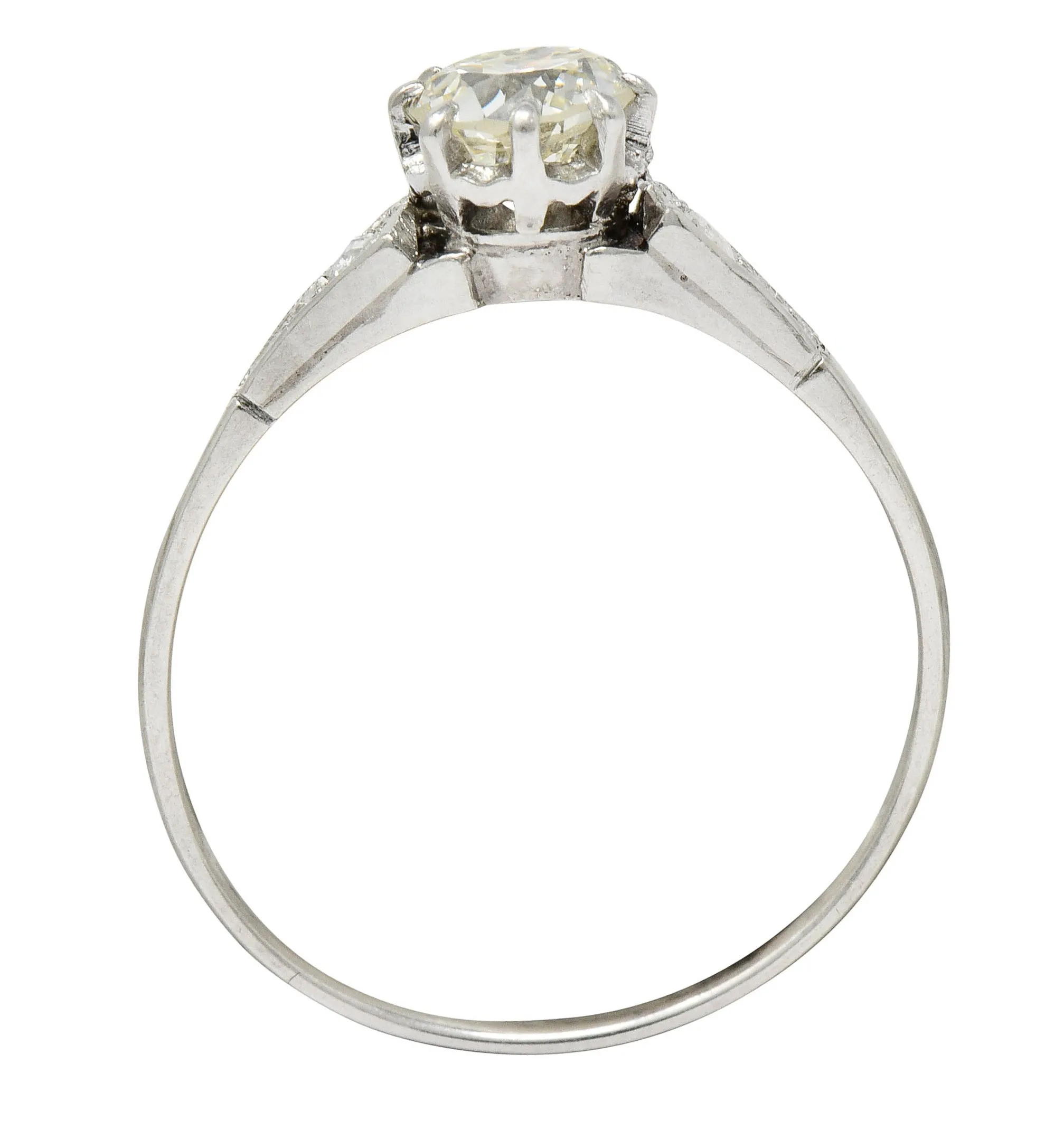 1920's Art Deco platinum engagement ring with 0.66 CTW diamonds