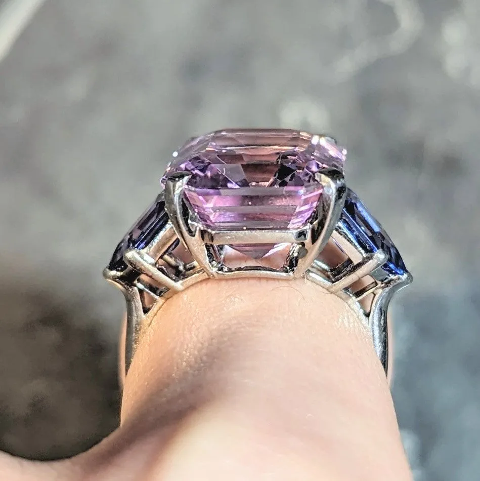 20.24 CTW Imperial Topaz No Heat Ceylon Sapphire White Gold Cocktail Ring