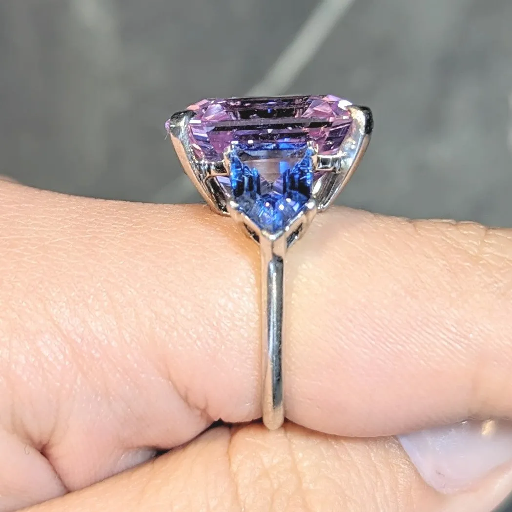 20.24 CTW Imperial Topaz No Heat Ceylon Sapphire White Gold Cocktail Ring