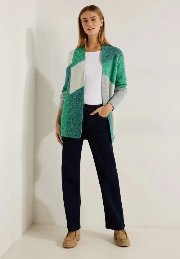 253719- Green Jacquard Print Cardigan - Cecil | Women's Fashion