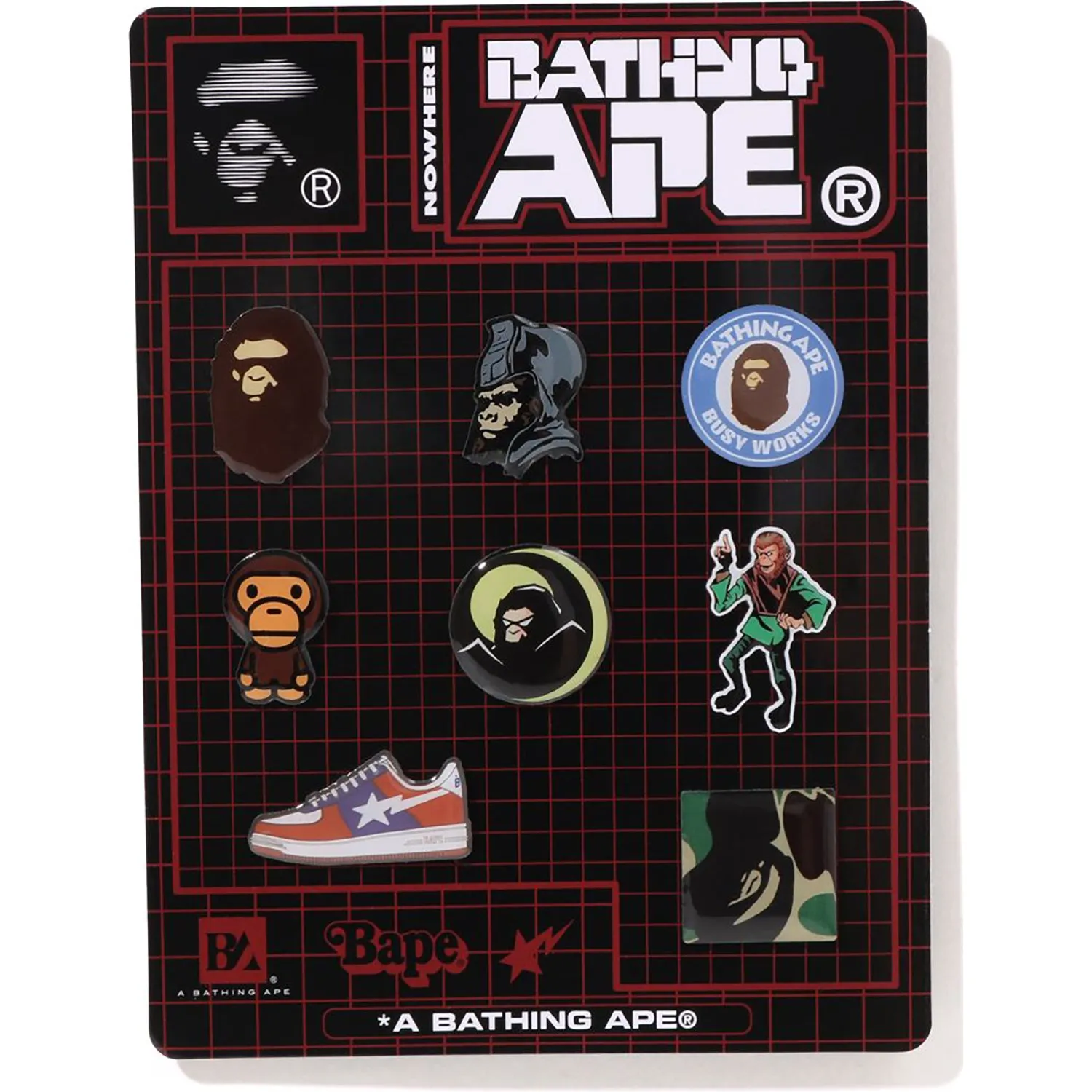 A BATHING APE PINS SET