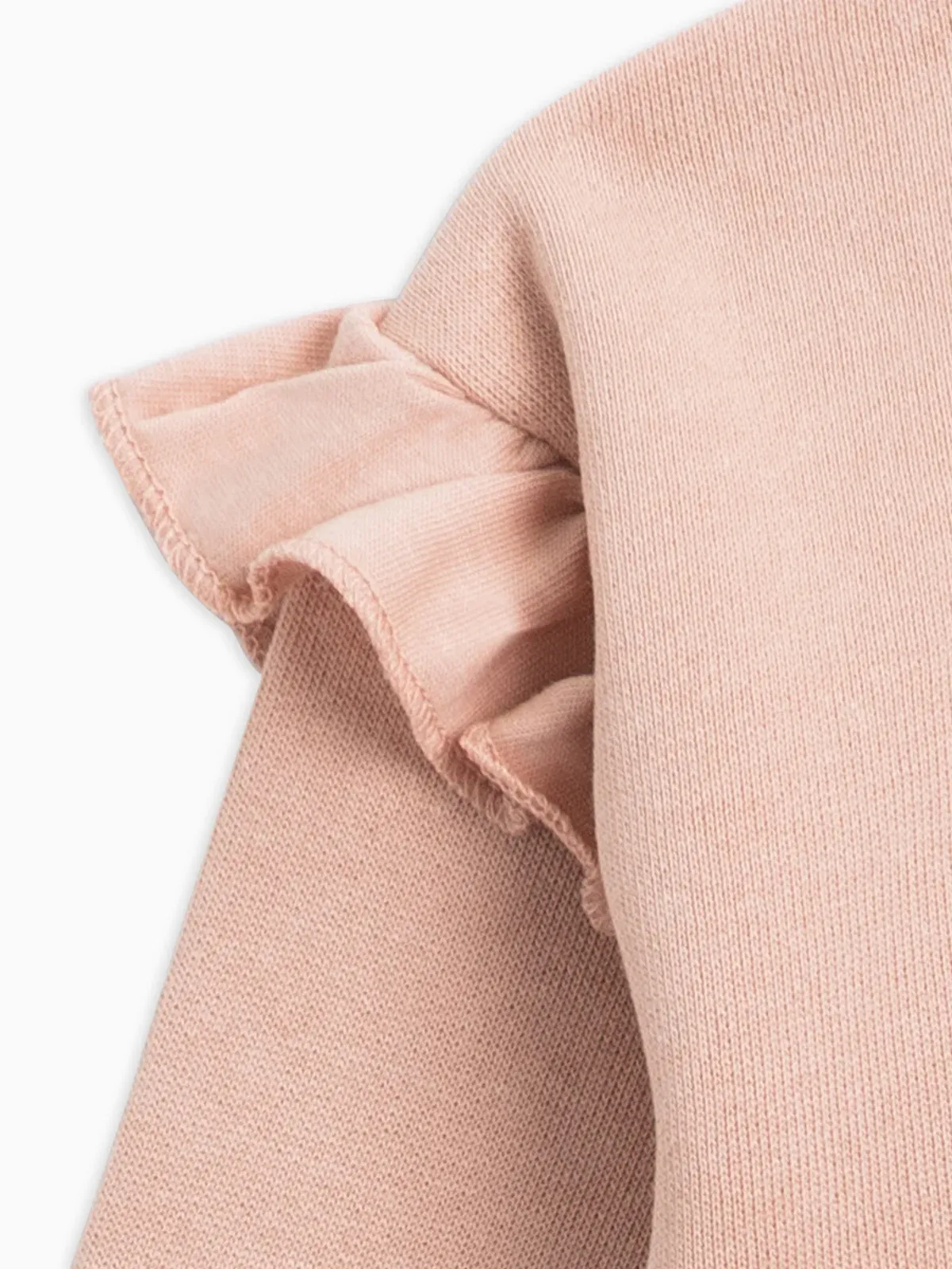 Abbie Ruffle Sweatshirt - Fawn