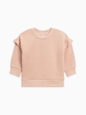 Abbie Ruffle Sweatshirt - Fawn