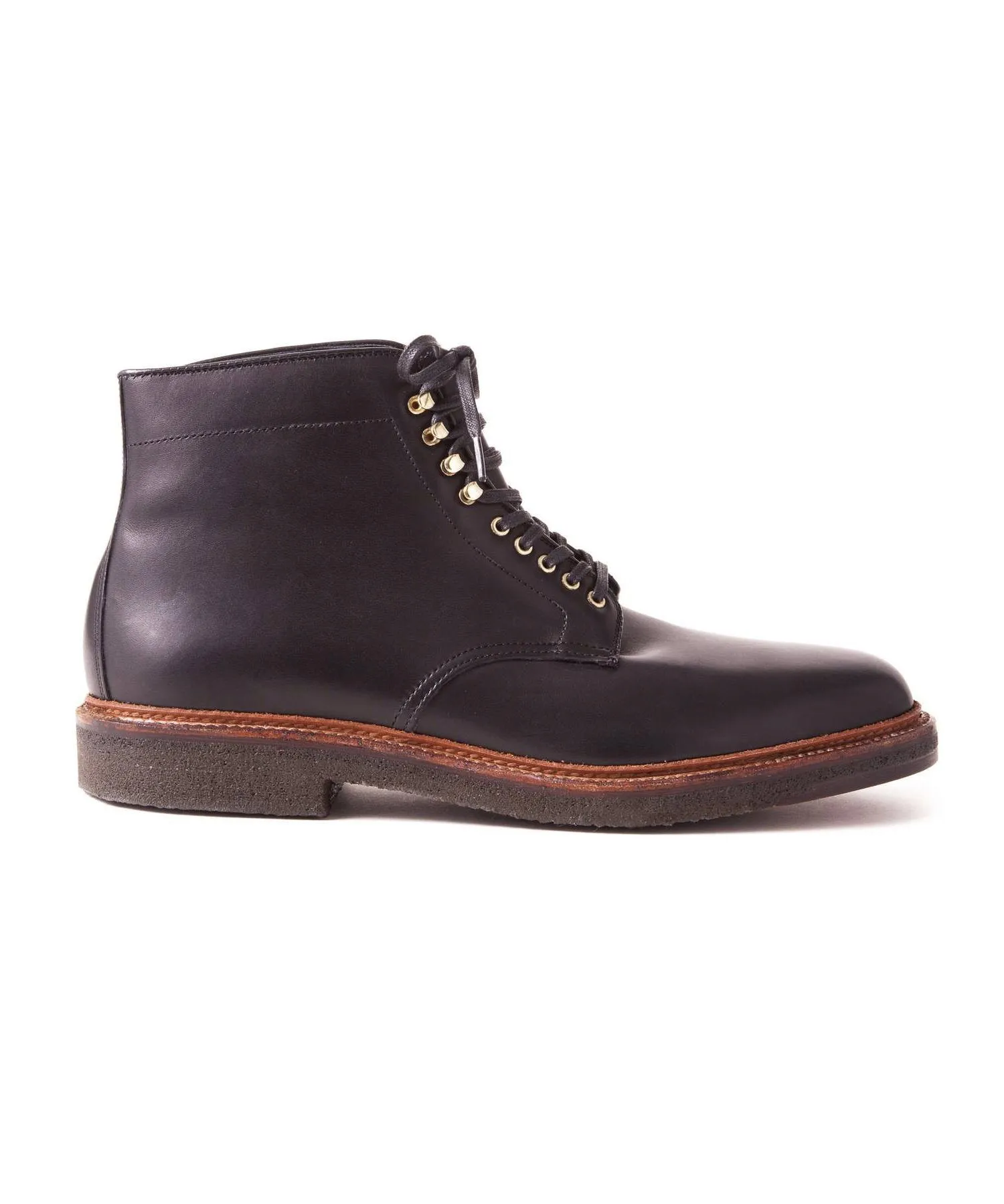 Alden Plain Toe Boot In Black