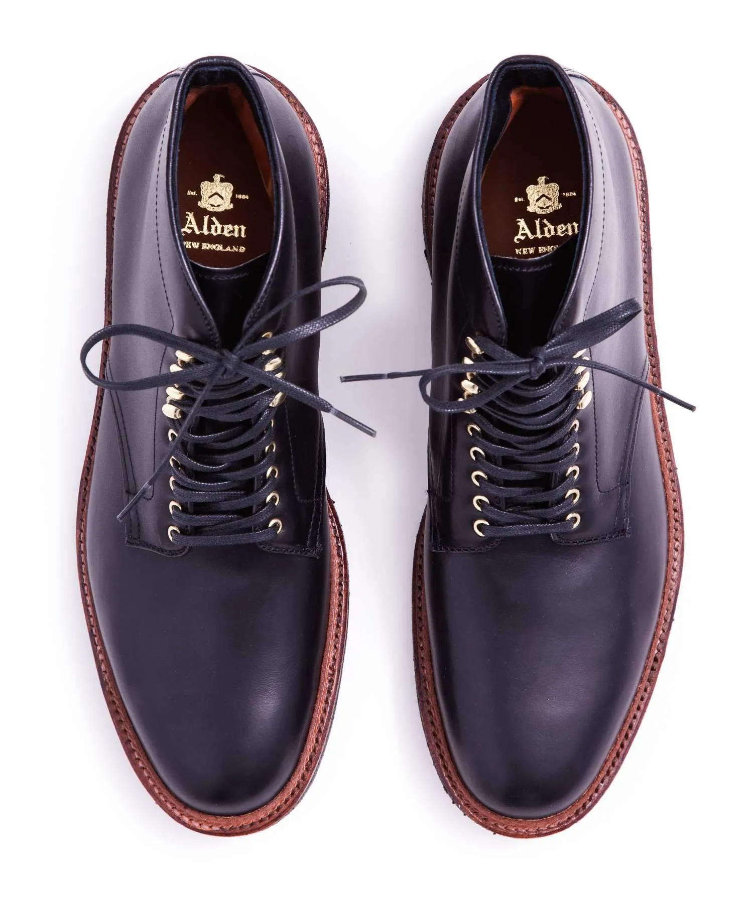 Alden Plain Toe Boot In Black