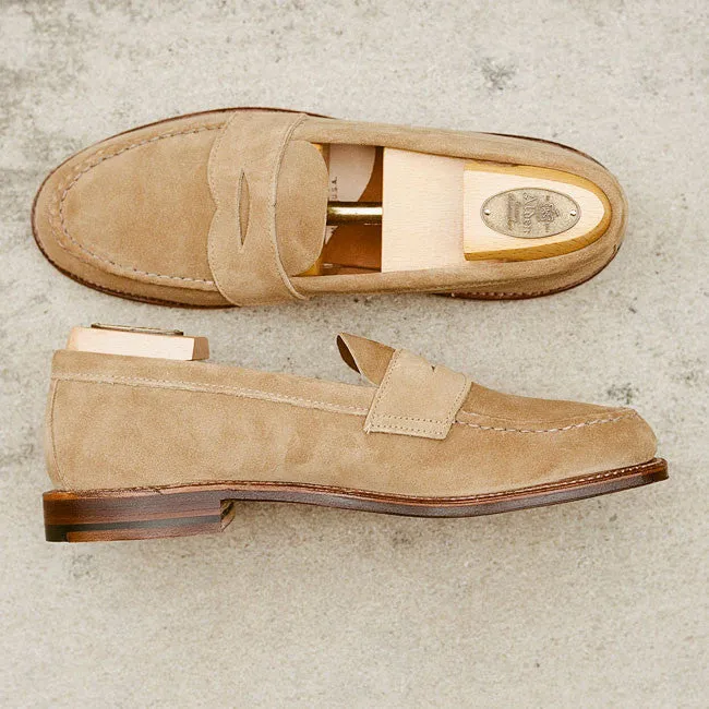 Alden Tan Suede Unlined Penny Loafer