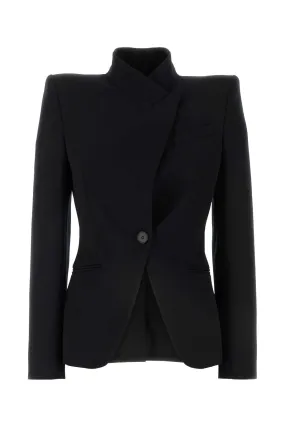 Alexander Mcqueen Black Wool Blazer