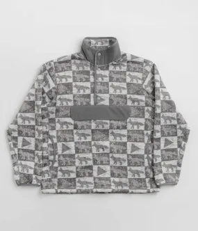 and wander Maison Kitsune Fox Checkers Pullover Fleece - Grey