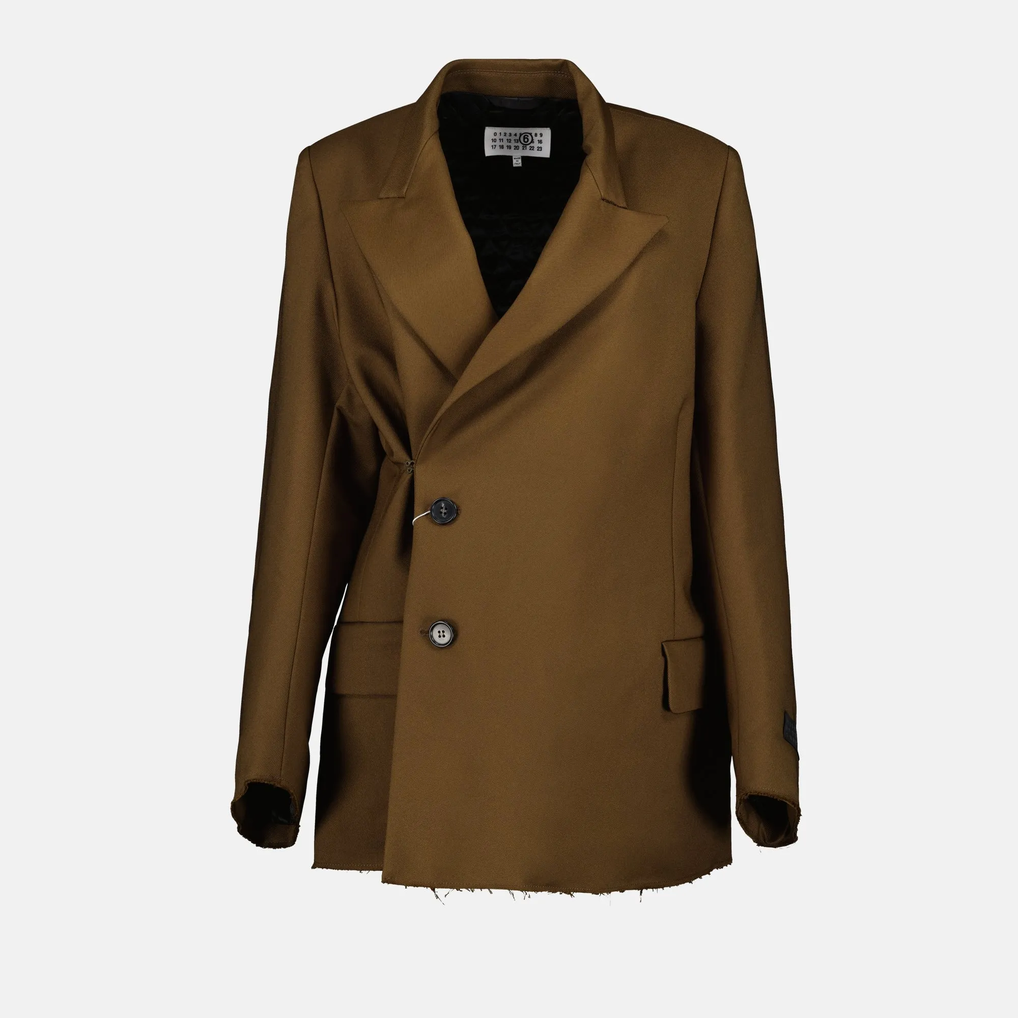 Asymmetric Brown Viscose Blazer