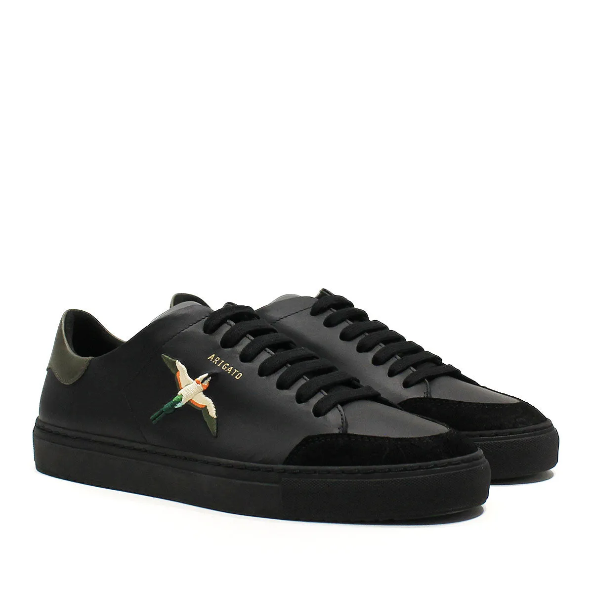 Axel Arigato Clean 90 Bee Bird Trainers Black Army Green.