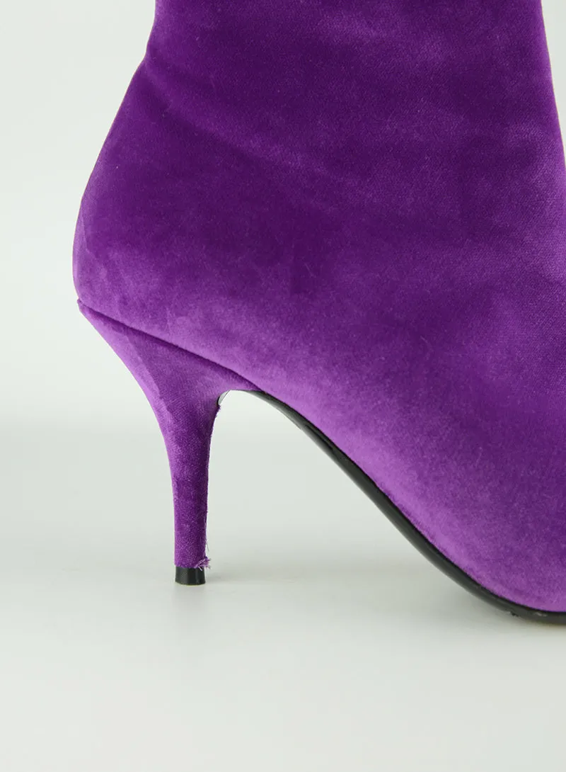 Balenciaga Stivaletti in velluto viola - N. 39