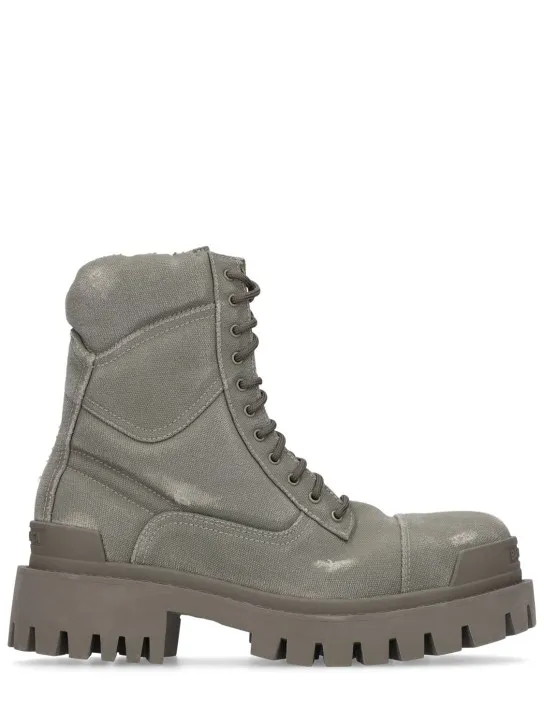 Balenciaga   Strike cotton canvas combat boots 