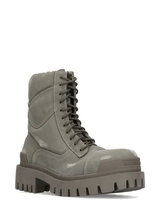 Balenciaga   Strike cotton canvas combat boots 