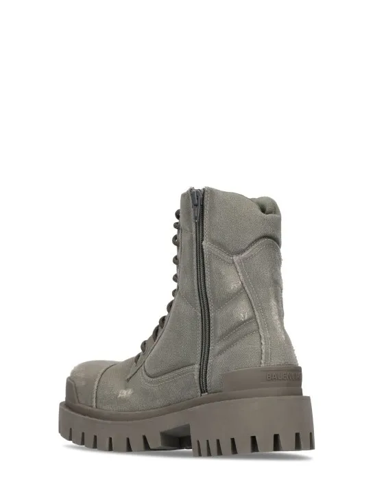 Balenciaga   Strike cotton canvas combat boots 