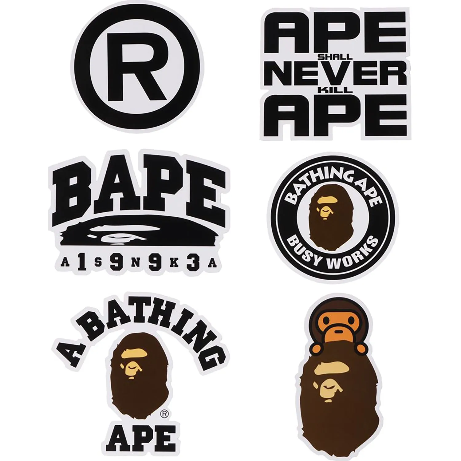 BAPE STICKER SET