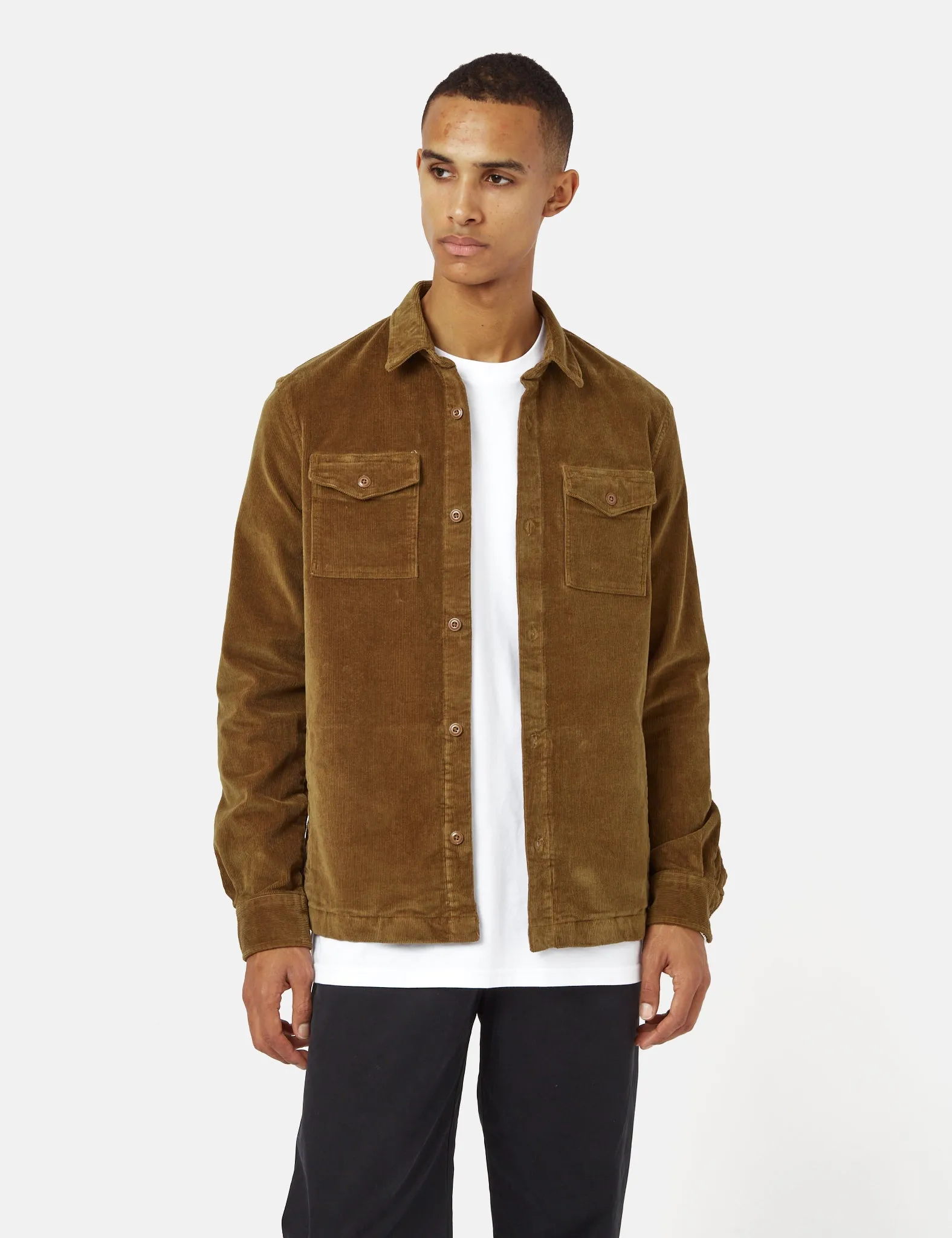 Barbour Corduroy Overshirt French Sandstone Brown - Shop Now