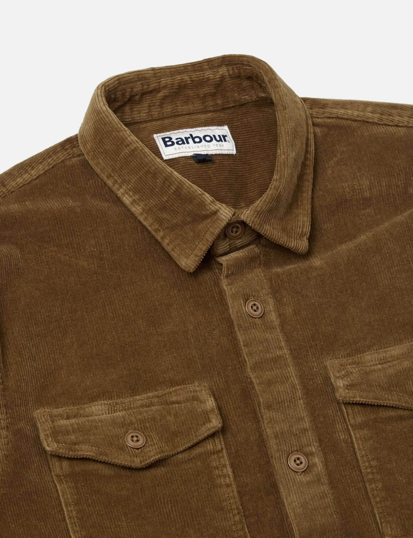 Barbour Corduroy Overshirt French Sandstone Brown - Shop Now