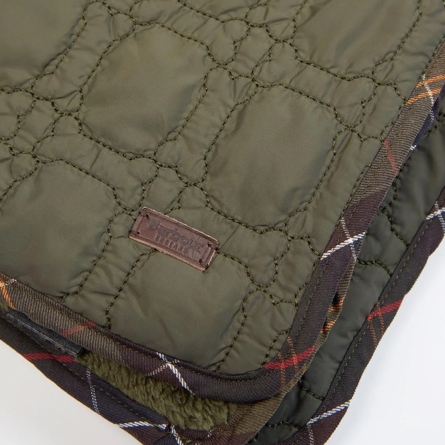 Barbour Dog Bone Quilted Blanket Dark Olive