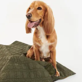 Barbour Dog Bone Quilted Blanket Dark Olive