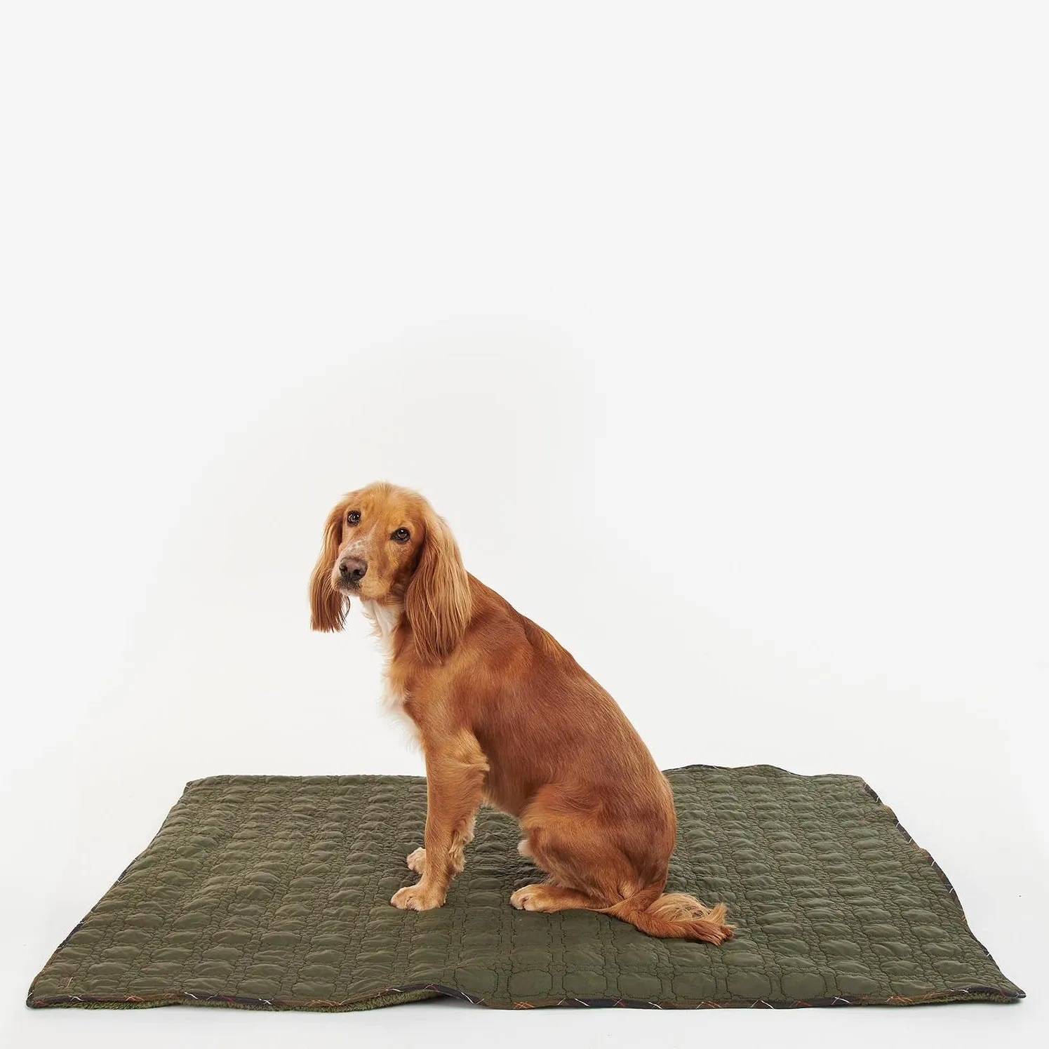 Barbour Dog Bone Quilted Blanket Dark Olive