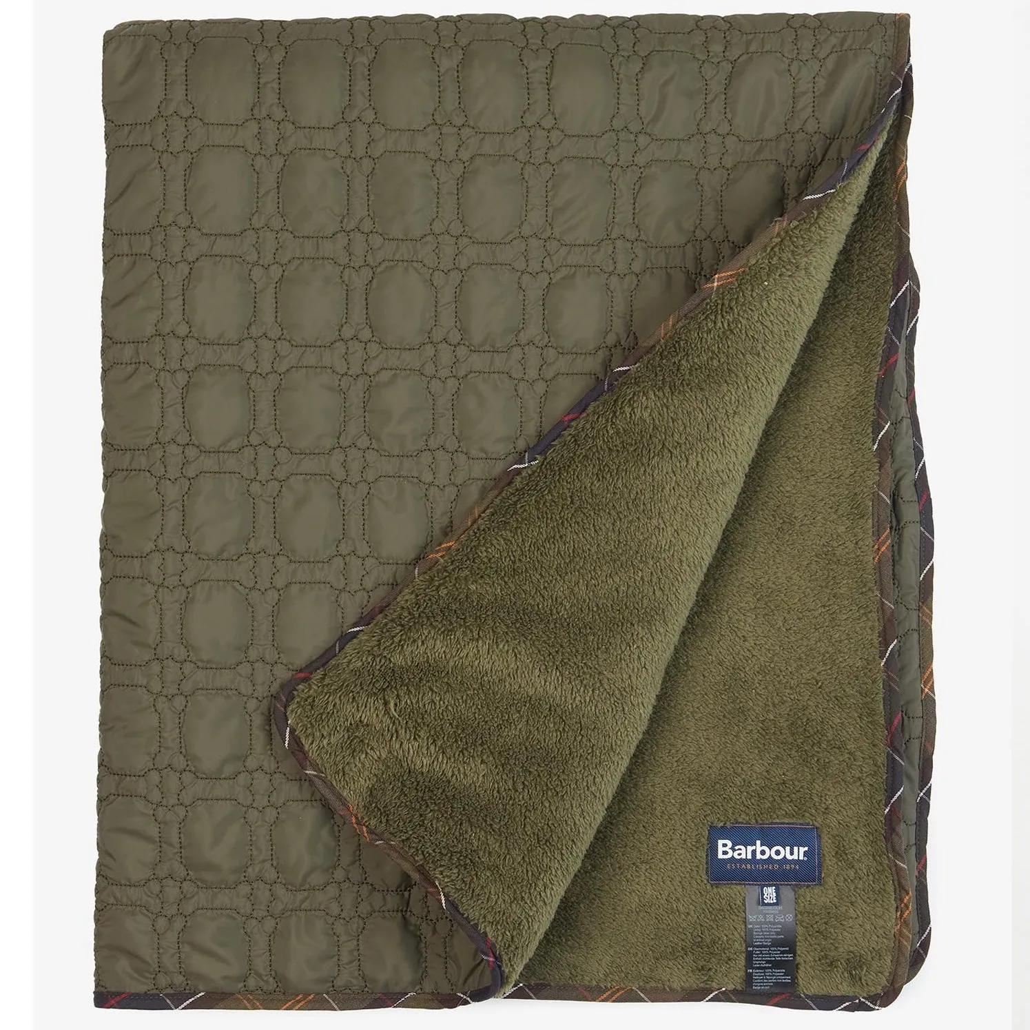 Barbour Dog Bone Quilted Blanket Dark Olive