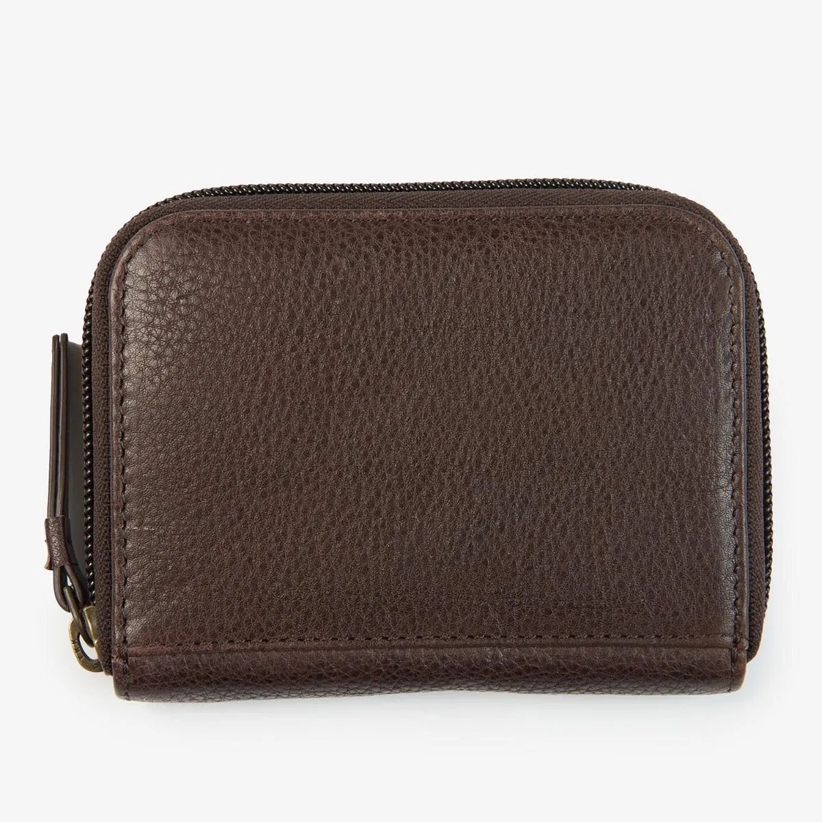 Barbour Leather Purse Dark Brown