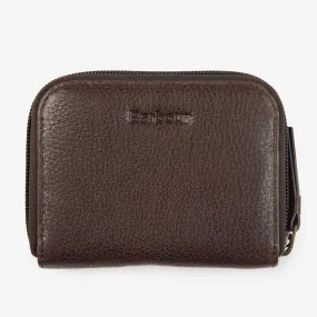 Barbour Leather Purse Dark Brown