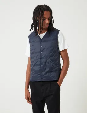 Barbour Navy Blue Baffle Gilet - Collarless