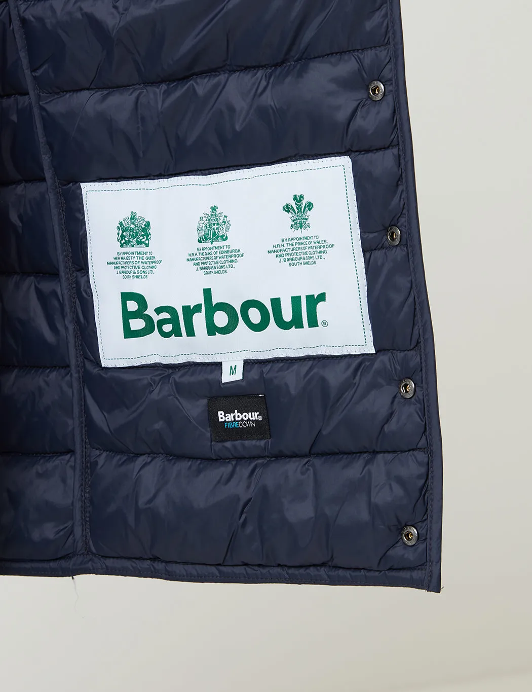 Barbour Navy Blue Baffle Gilet - Collarless