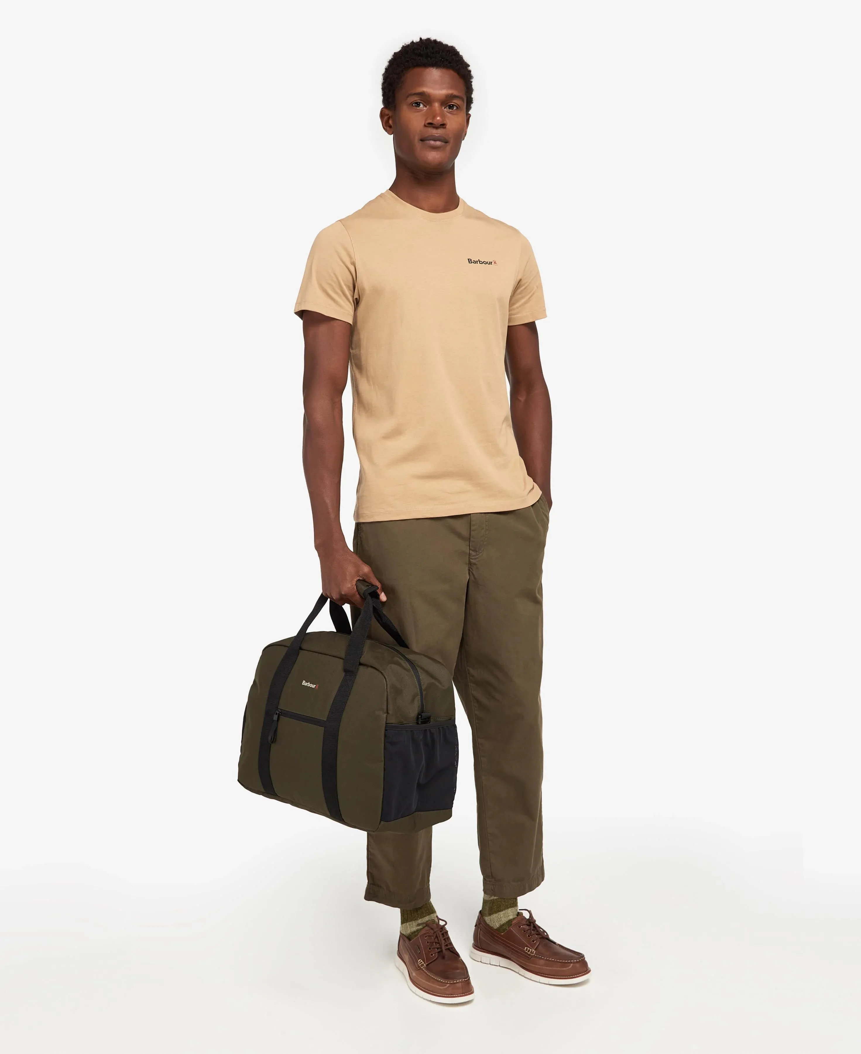 Barbour olive duffle bag