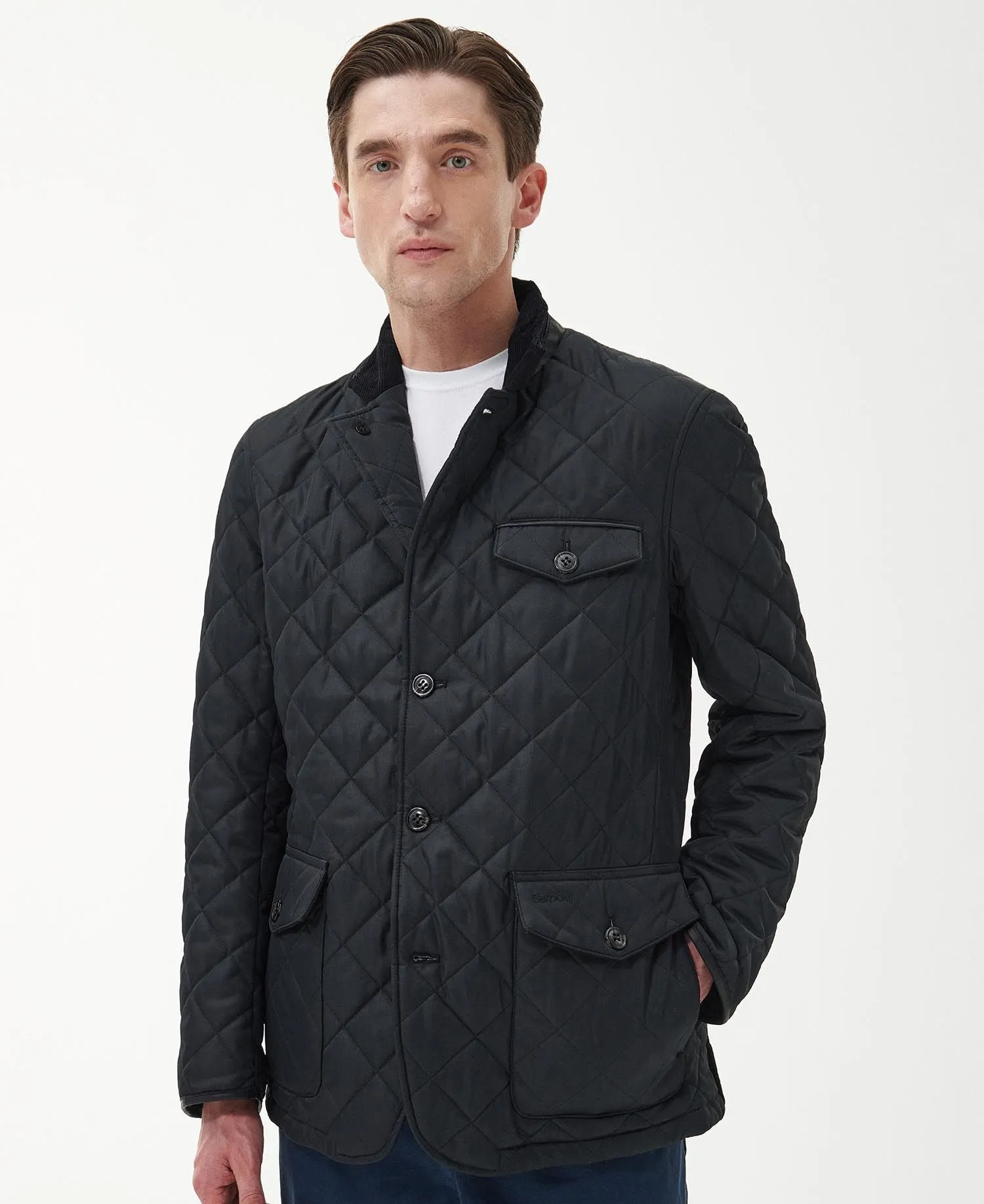 Barbour quilted jacket black Horton