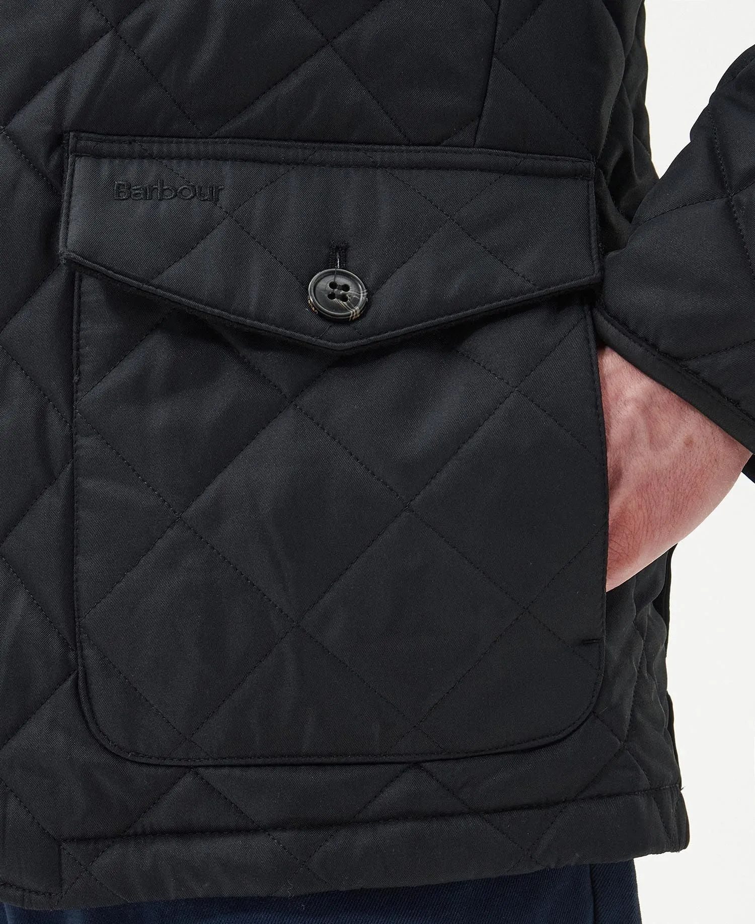 Barbour quilted jacket black Horton