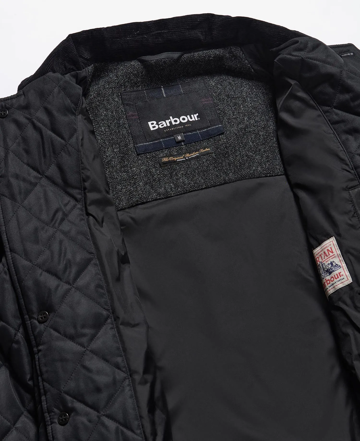 Barbour quilted jacket black Horton