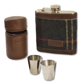 Barbour Tartan Hip Flask & Cup Set