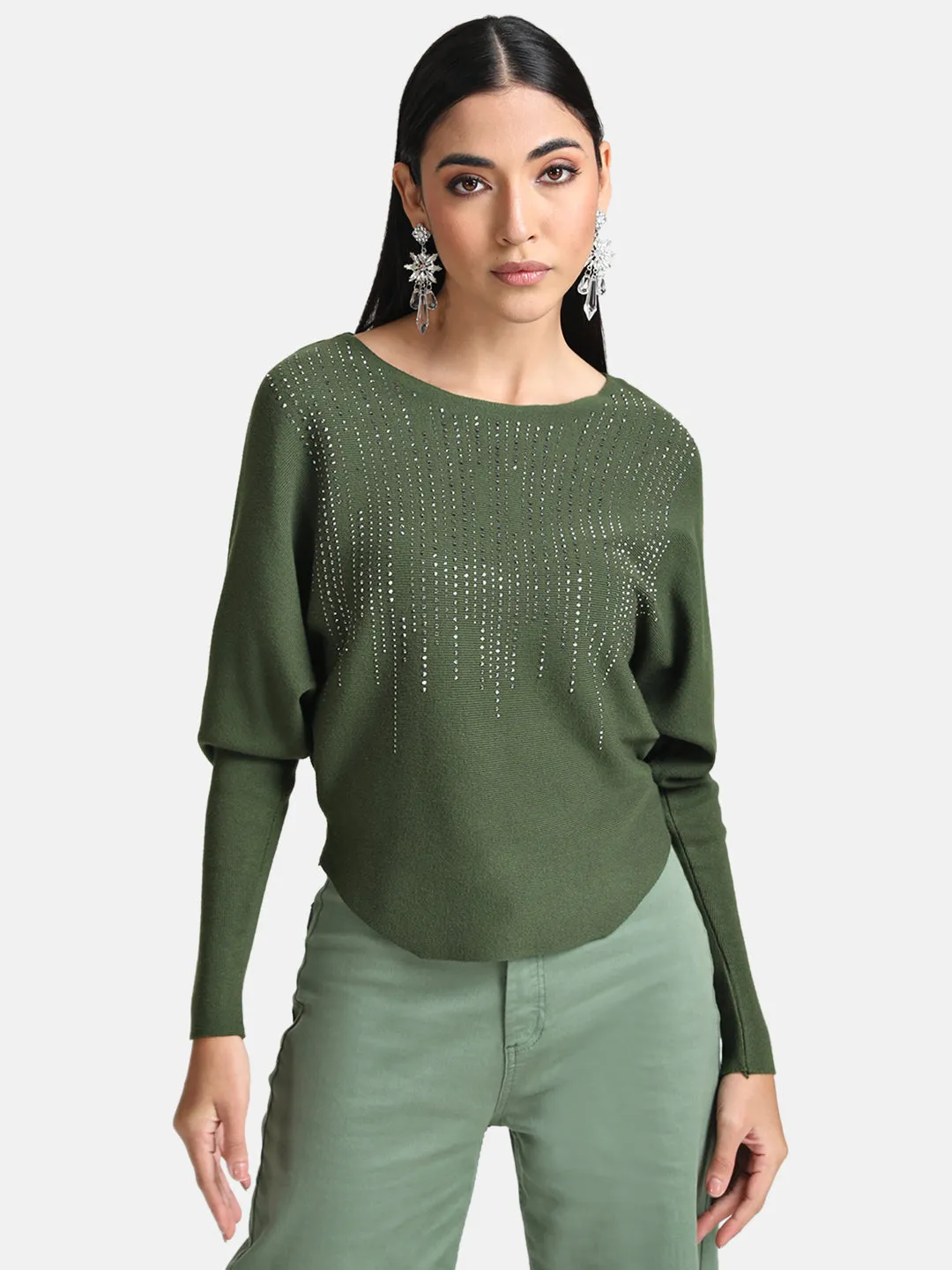 Batwing Pullover With Studs