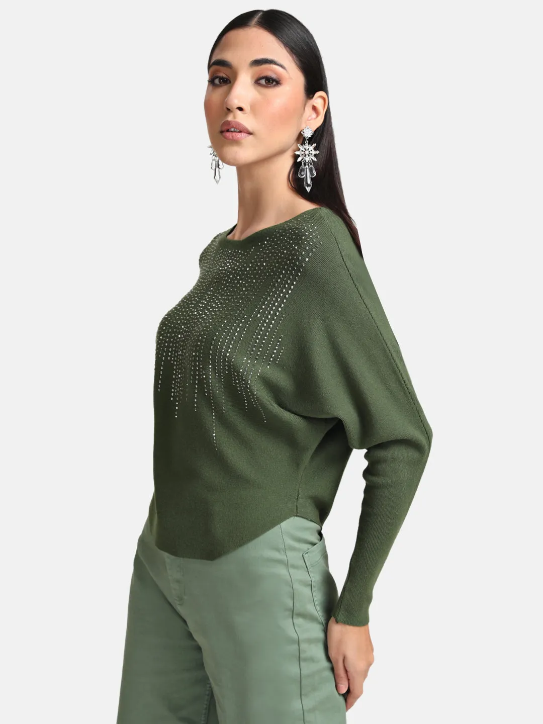 Batwing Pullover With Studs