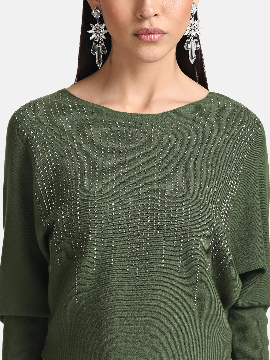 Batwing Pullover With Studs