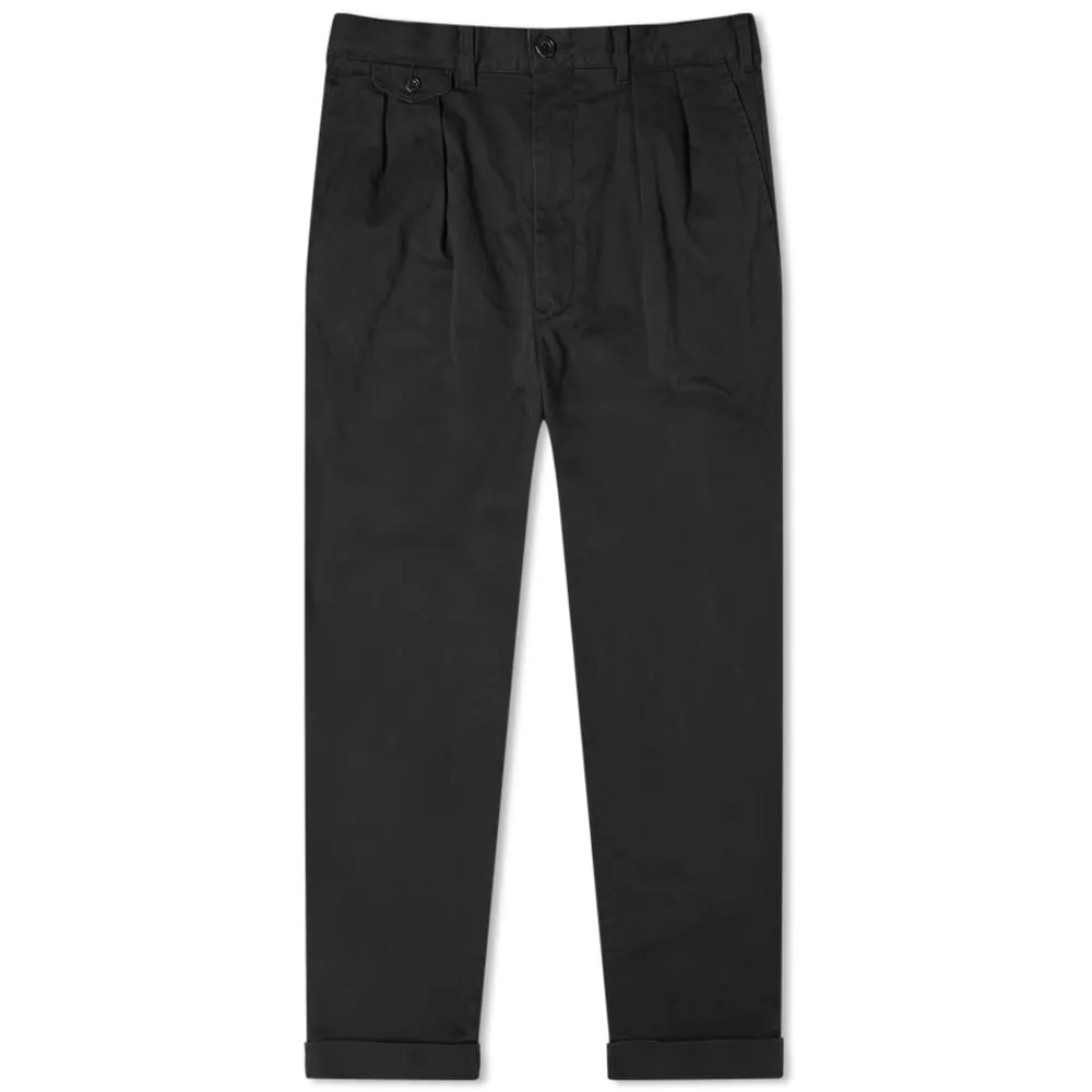 Beams Plus 2 Pleat Twill TrouserBlack