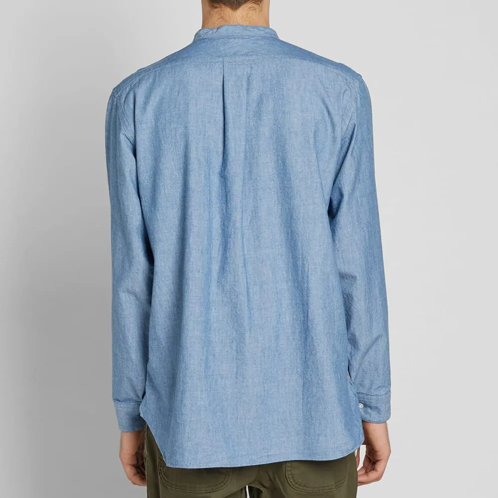 Beams Plus Band Collar Chambray ShirtSax