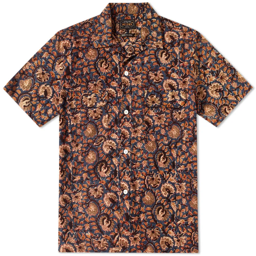 Beams Plus Batik Print ShirtNavy