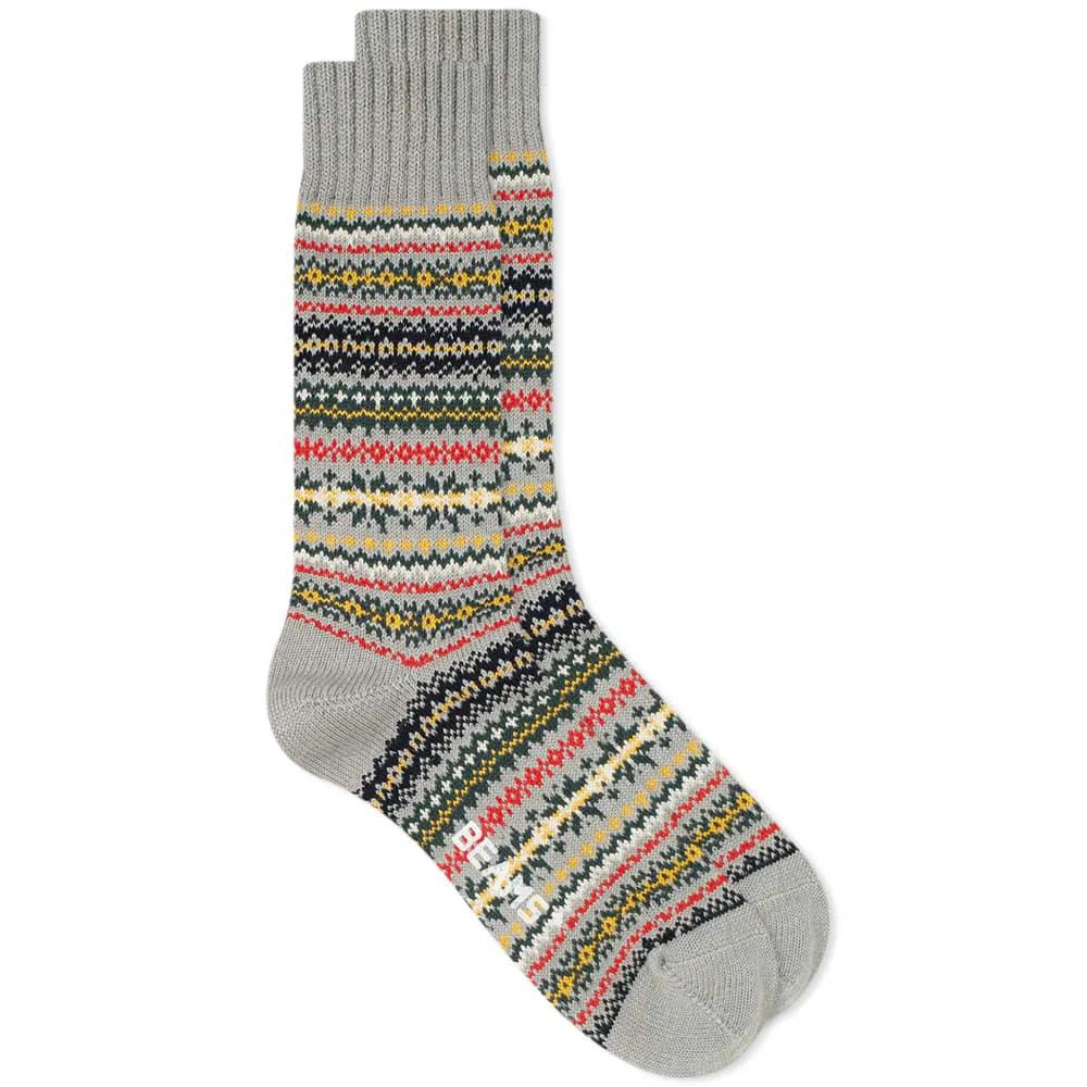 Beams Plus Fair Isle SockGrey Base