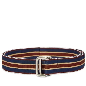 Beams Plus Grosgrain Double Ring Tape BeltNavy