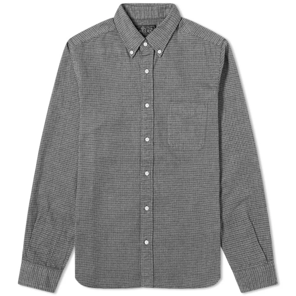 Beams Plus Shaggy Houndstooth ShirtGrey