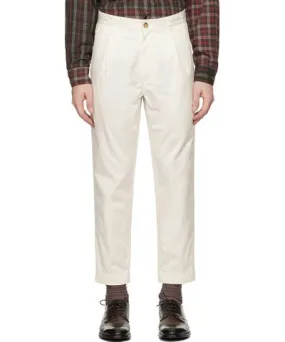 BEAMS PLUS White 1 Pleat Trousers