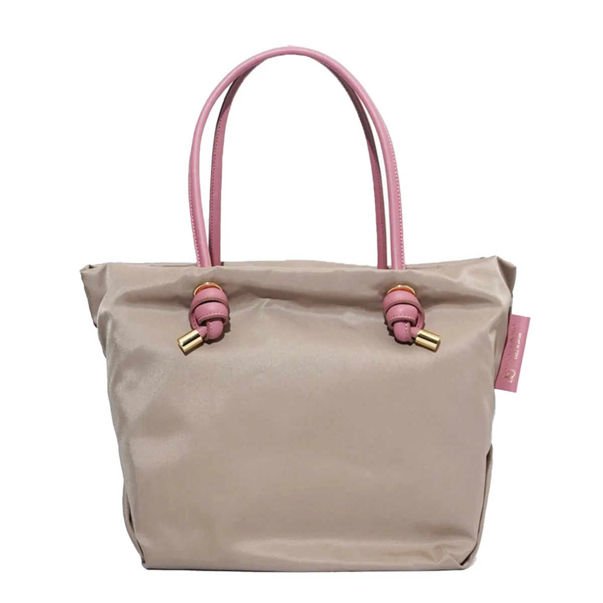 BIANCA M Taupe x Pink Tote Bag